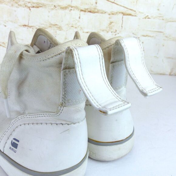 G-Star Raw Scuba High Top Fashion Sneaker Men 43 EU 10 US M White Techwear FLAWS - Picture 10 of 16